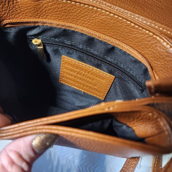 CHEVAL Firenze Italy Purse Brown Pebbled Leather Crossbody Foldover Flap Bag - Picture 10 of 16